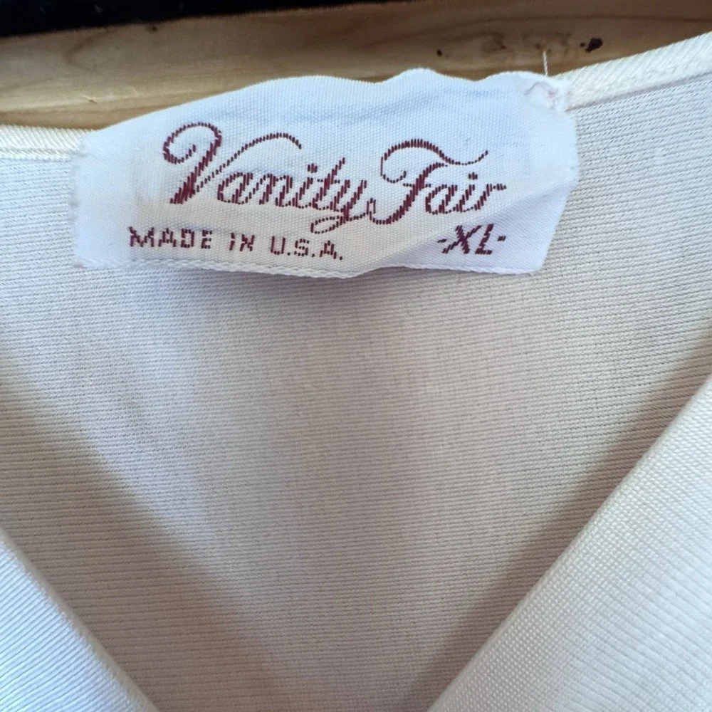 VTG 80s Vanity Fair Nightgown Pale Pink XL Satin Sheath Feminine Grandma Cottage